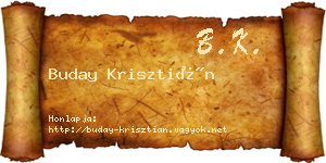 Buday Krisztián névjegykártya